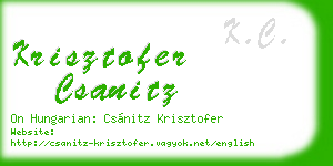 krisztofer csanitz business card